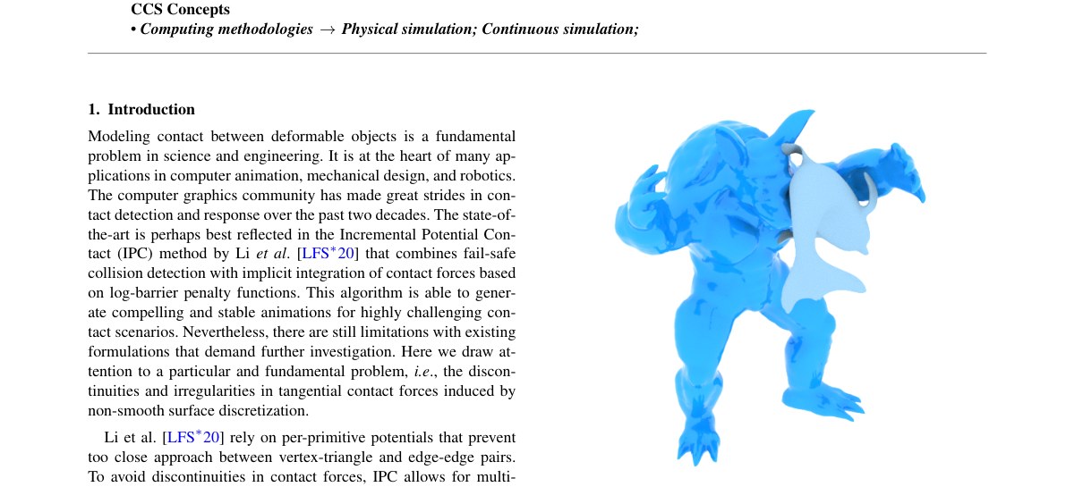 Robust and Artefact-Free Deformable Contact with Smooth Surface Representations